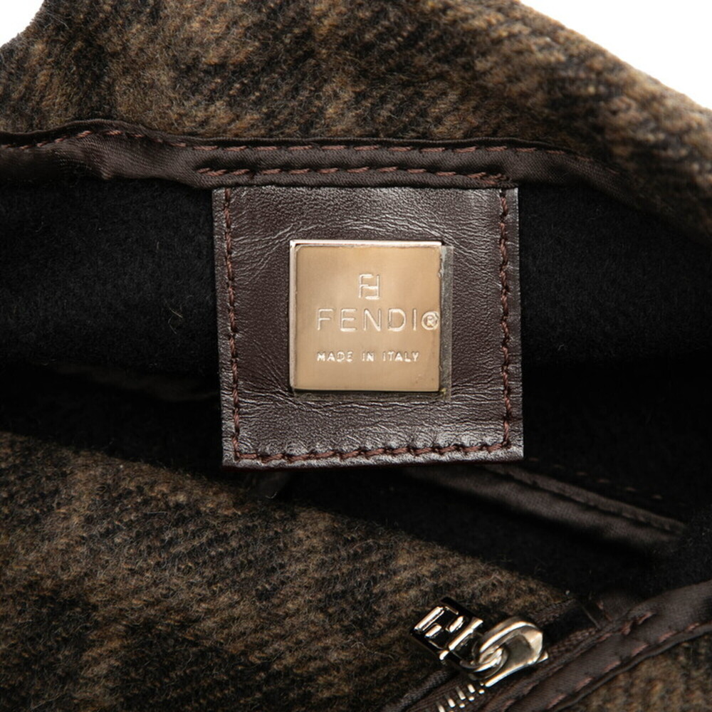 Fendi Zucca Mamma Bucket Handbag One Shoulder Bag 2348 26424099 Brown Wool Le... - Picture 5 of 6